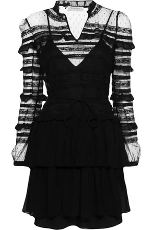 Twin-Set Ruffled mesh mini dress