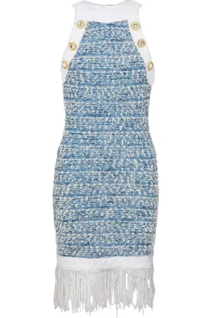 Balmain Fringed tweed minidress