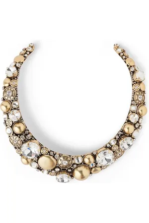 AREA Crystal button cluster choker
