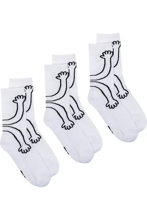 Natasha Zinko Hands-print three-pack socks