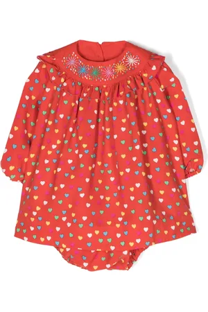 Stella McCartney Heart-print ruffle-trim dress