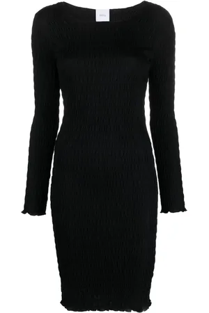 Patou Textured-finish long-sleeve dress