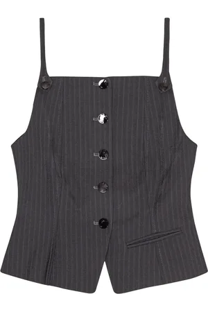 Ganni Pinstripe-print vest