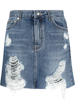 GOEN.J Distressed denim skirt