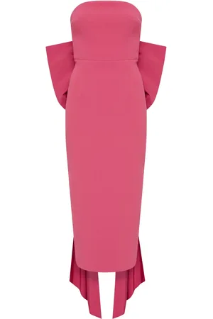 Rebecca Vallance Anais oversize-bow strapless midi dress