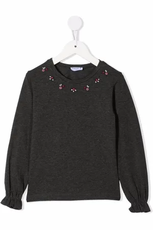 SIOLA Floral-embroidered long-sleeve top