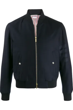 Thom Browne Tonal 4-Bar flannel blouson jacket