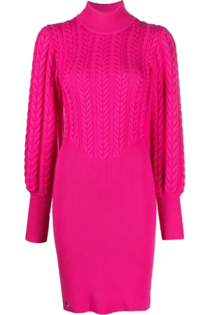 Philipp Plein Cable-knit high-neck dress