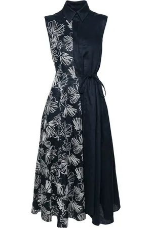 TALBOT RUNHOF Floral-embroidered linen shirtdress