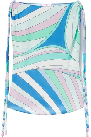 Puccini Iride-print knot top