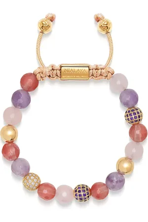 Nialaya Amethyst-quartz beaded bracelet