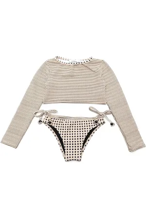 AMIR SLAMA Spot-print textured bikini set