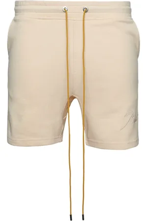 Rhude Logo-embroidered cotton track shorts