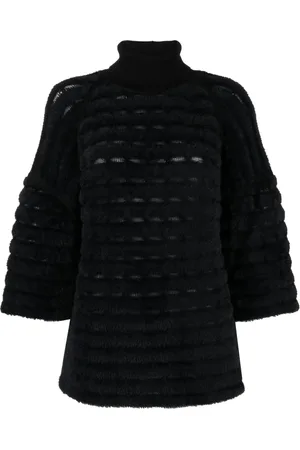 GENNY Roll-neck textured-finish jumper