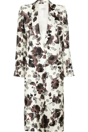 ALBERTO BIANI Floral-print silk coat