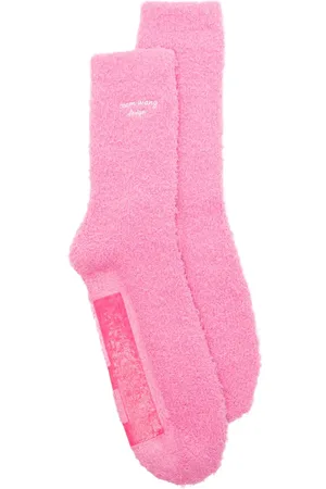 TEAM WANG design Logo-embroidered textured socks