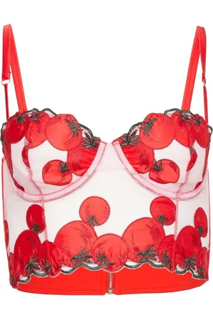 FLEUR DU MAL Pomodoro embroidered bustier