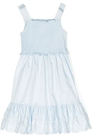 Self-Portrait Elasticated-panel embroidered dress