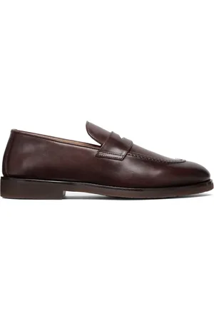 Brunello Cucinelli Polished-finish leather loafers