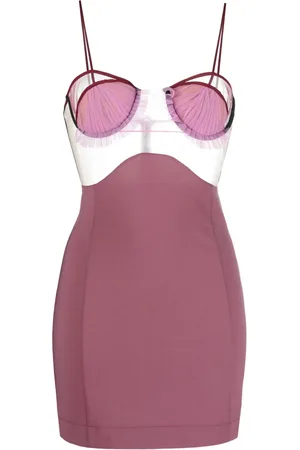 Nensi Dojaka Sheer-panelling bustier minidress