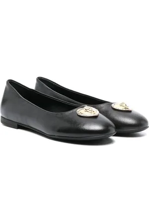 VERSACE Heart Medusa crystal-embellished ballerina shoes