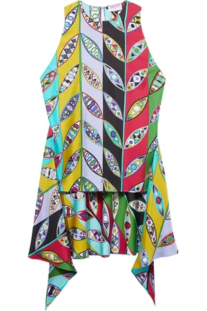 Puccini Graphic-print sleeveless blouse