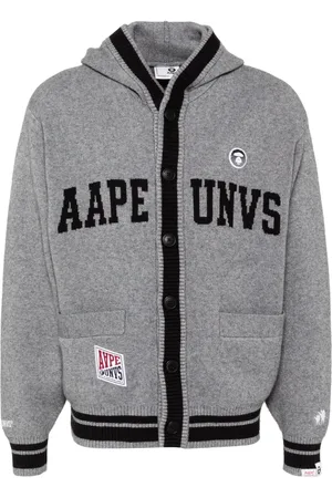A Bathing Ape Intarsia-knit logo cardigan