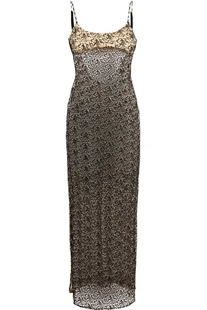 The Attico Embroidered semi-sheer maxi dress