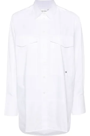 Victoria Beckham Logo-embroidered cotton shirt