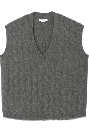 RE/DONE Cable-knit cashmere vest