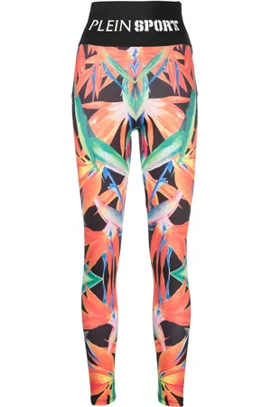 Philipp Plein Floral-print stretch leggings