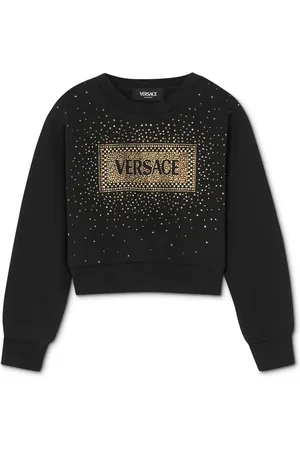 VERSACE Logo crystal-embellished sweatshirt