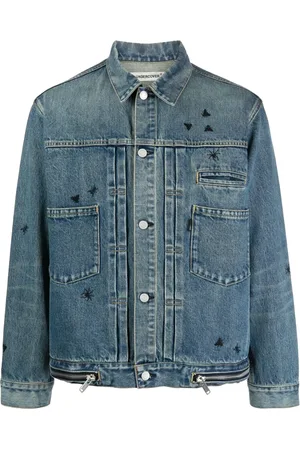 UNDERCOVER Bee-embroidered denim jacket