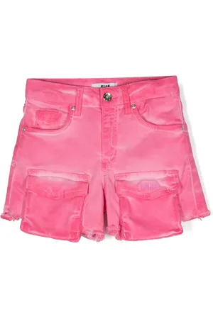 Msgm Embroidered-logo twill shorts