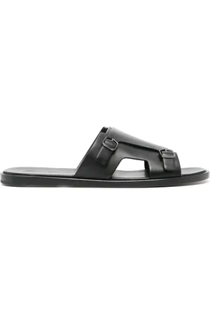 santoni Double-buckle leather sandals
