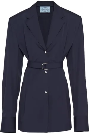 Prada Cotton-poplin belted blazer