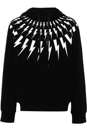 Neil Barrett Thunderbolt-print cotton hoodie