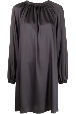 BLANCA Gathered-detail long-sleeve dress