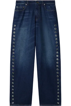 OFF-WHITE Eyelet loose-fit jeans