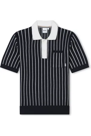 HUGO BOSS Pinstripe-print cotton polo shirt