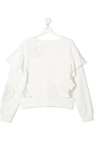 MONNALISA Perforated ruffled sweatshirt