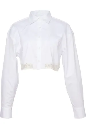 FLEUR DU MAL Poplin cropped shirt