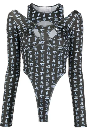 Natasha Zinko Cut-out bunny motif bodysuit top