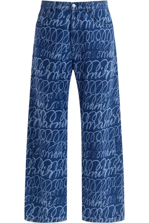 Marni Scribble motif wide-leg trousers