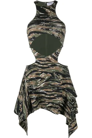 The Attico Magnolia camouflage-print minidress