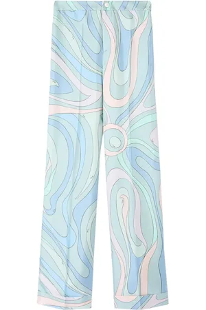 Puccini Abstract-print silk twill trousers