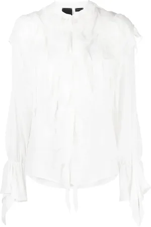 Pinko Round-neck ruffled blouse