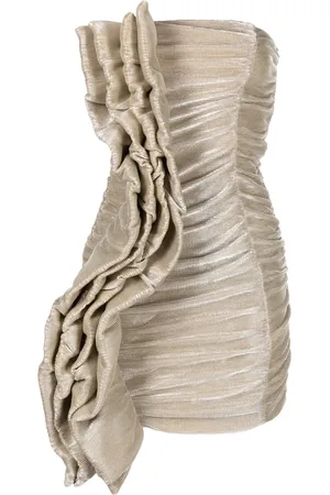 ROTATE Ruched pliss?? minidress