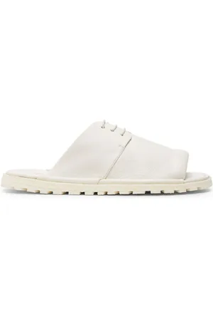 MARSÈLL Lace-up panelled leather flip flops