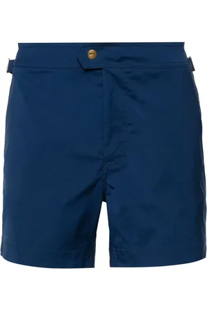 Tom Ford Logo-buckle compact-poplin swim shorts